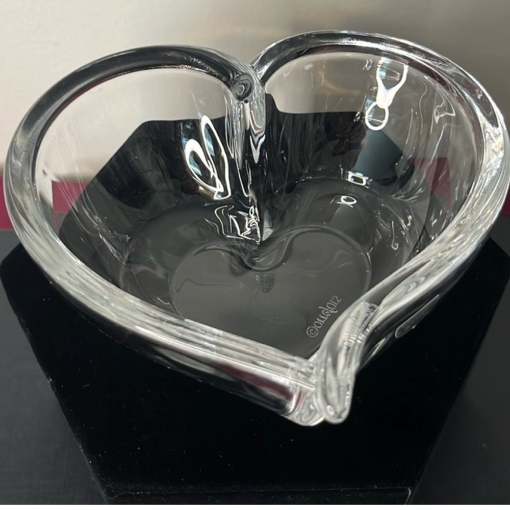 Orrefors Crystal Glass Vintage Heart Trinket Jewelry Dish Bowl✨Elevate Your Home